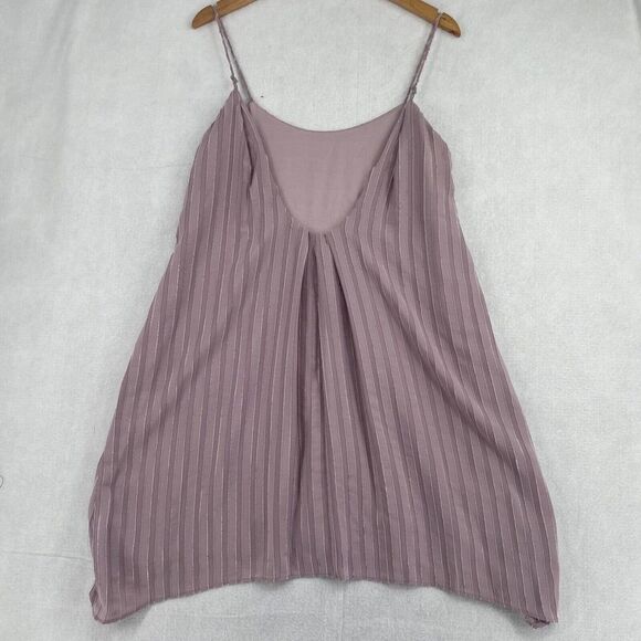 BCBG Max Azria Striped Spaghetti Strap Mini Slip Dress Lilac NWT M - Picture 2 of 10